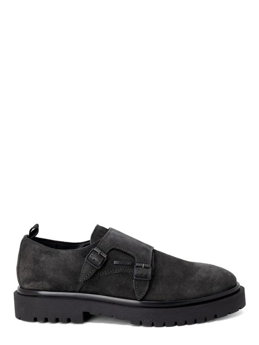 Black Leather Flat Boots