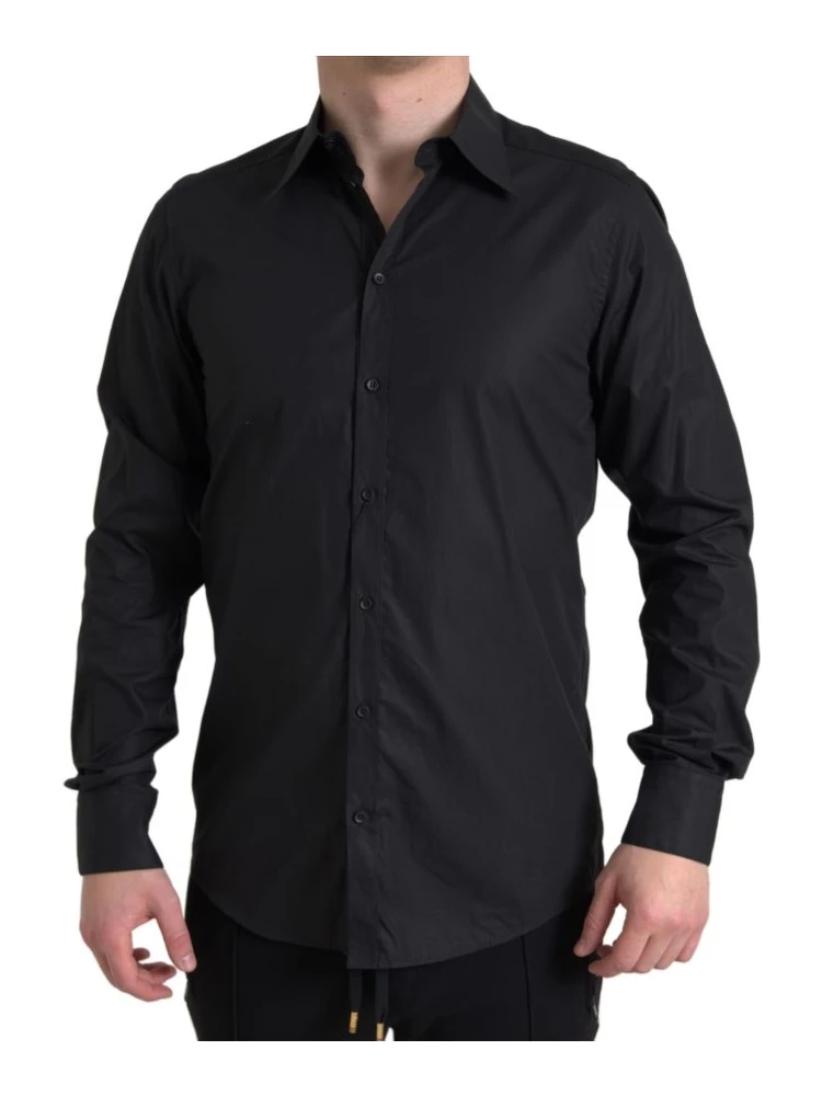 Black Cotton Dress Shirt