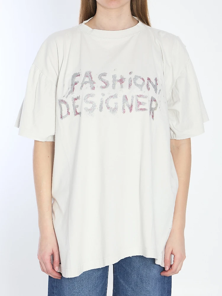 Distressed cotton shirt