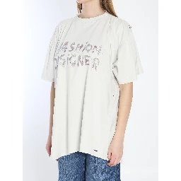 Distressed cotton shirt