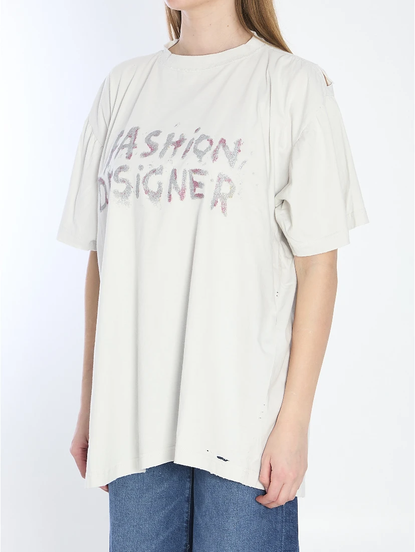 Distressed cotton shirt