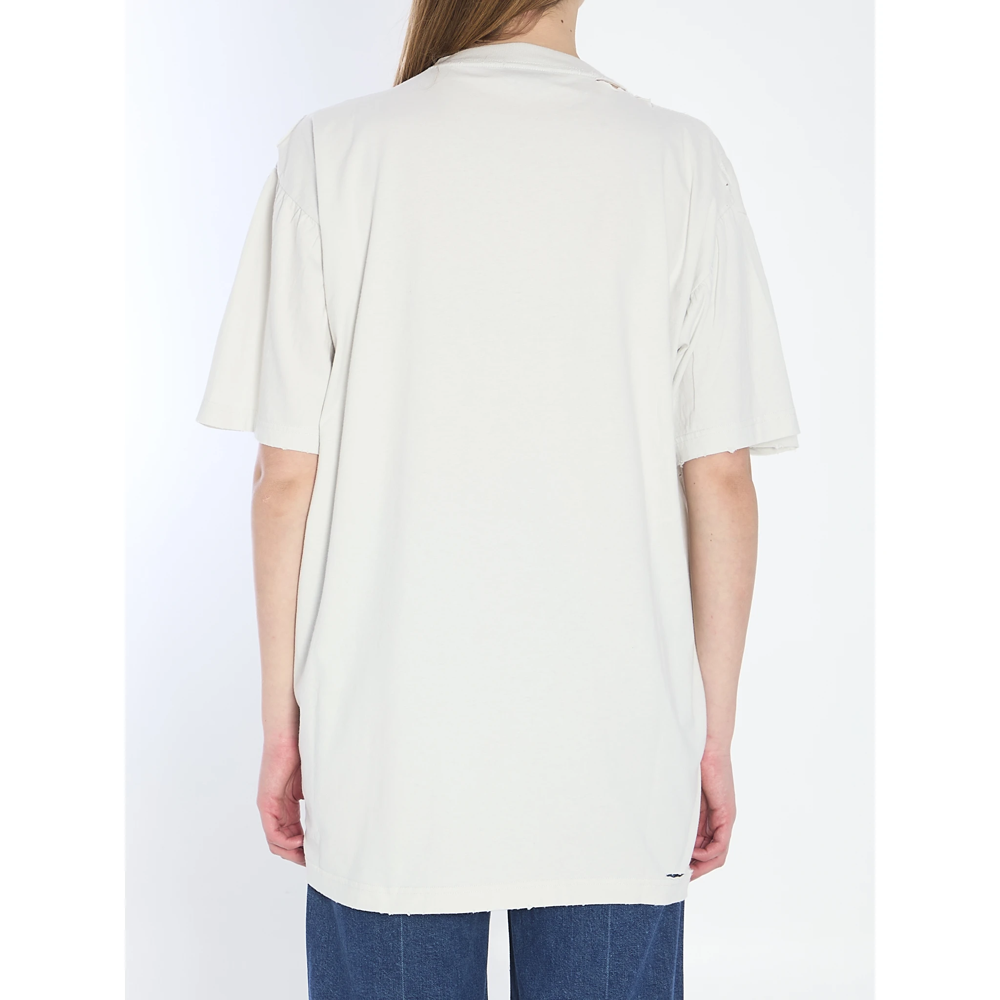 Distressed cotton shirt