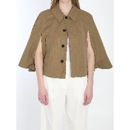 Cotton-blend cropped cape