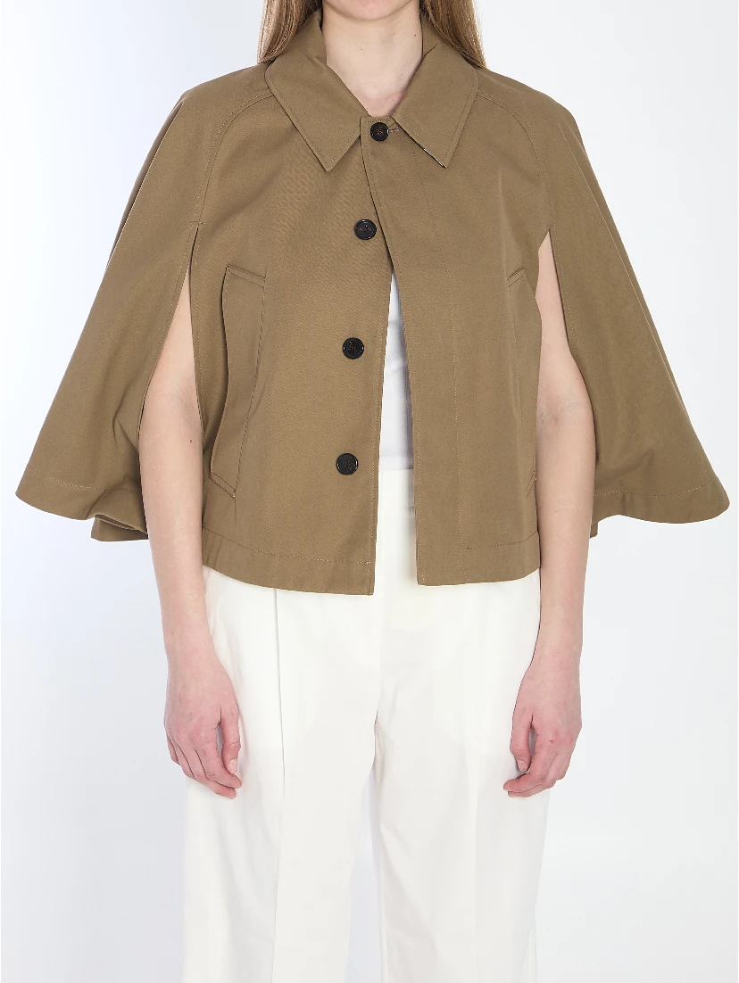 Cotton-blend cropped cape