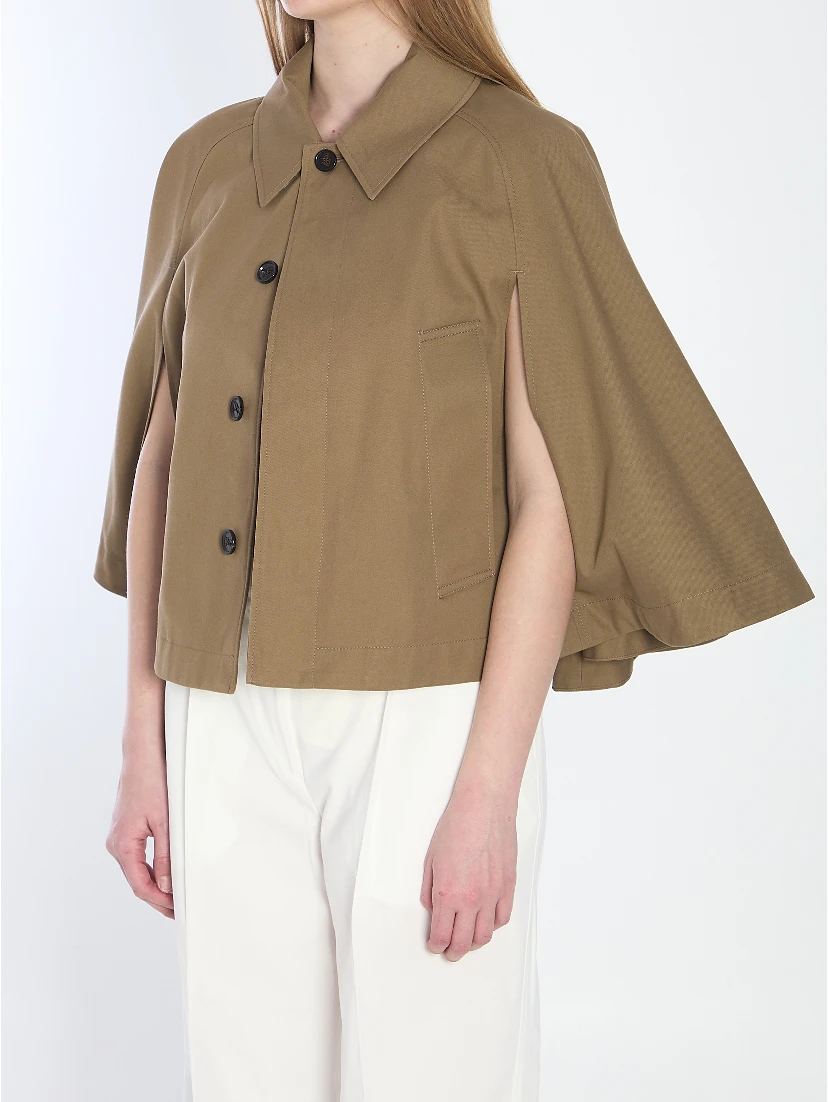 Cotton-blend cropped cape