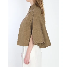 Cotton-blend cropped cape