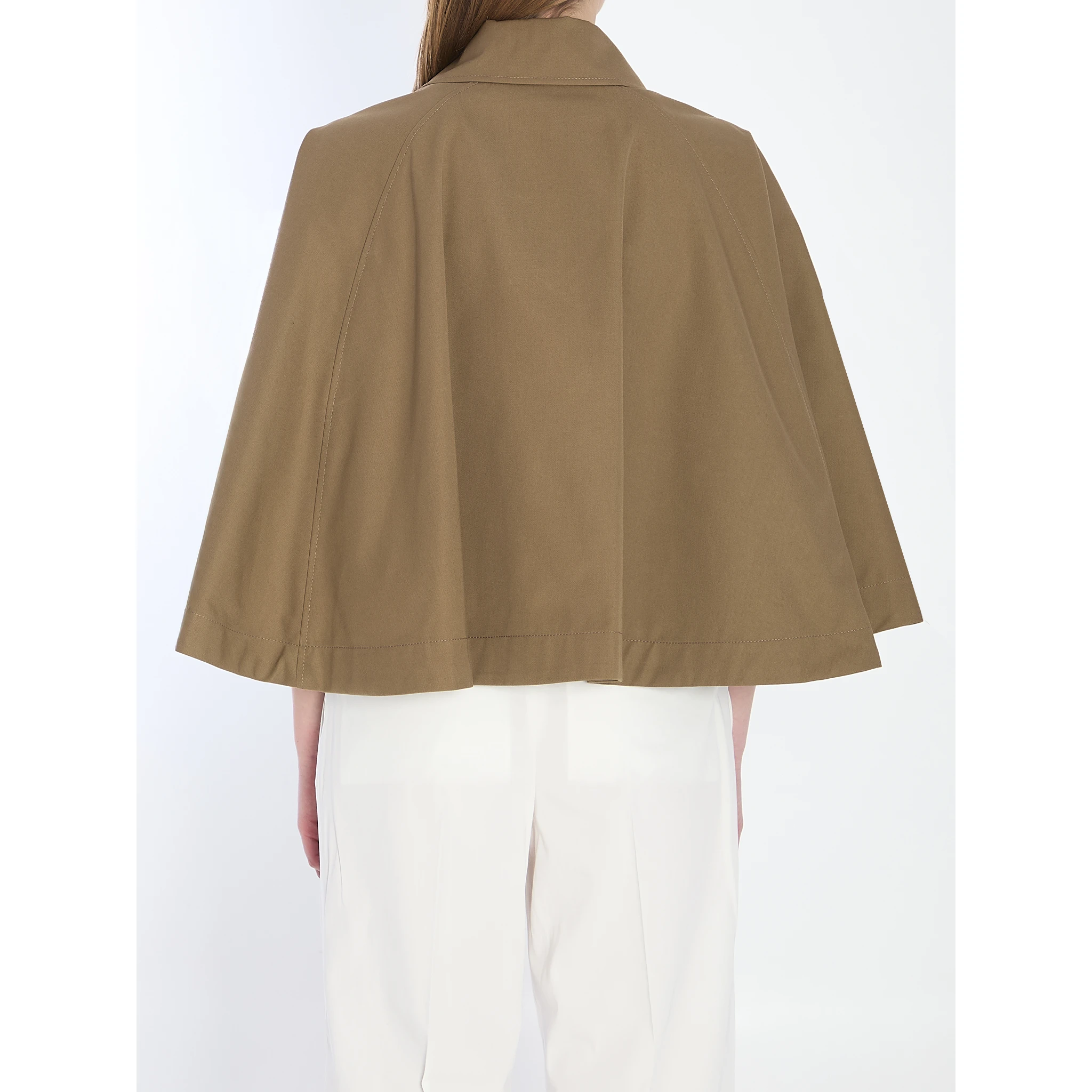 Cotton-blend cropped cape