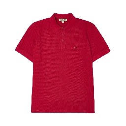 Red Cotton Collared Polo Shirt