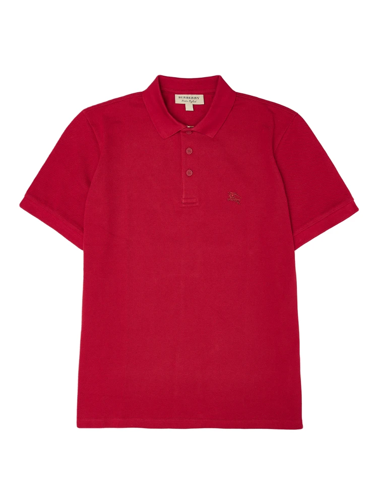 Red Cotton Collared Polo Shirt