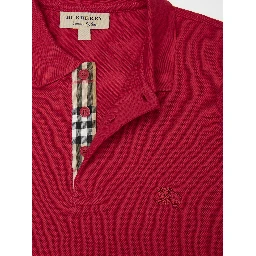 Red Cotton Collared Polo Shirt