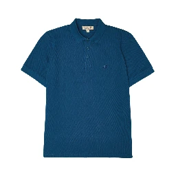 Deep Teal Blue Cotton Collared Polo Shirt