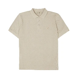 Pale Stone Cotton Collared Polo Shirt
