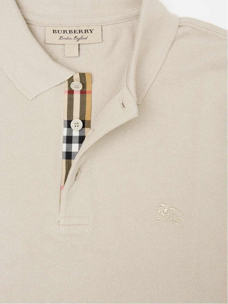 Pale Stone Cotton Collared Polo Shirt alternative
