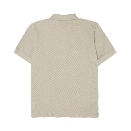 Pale Stone Cotton Collared Polo Shirt