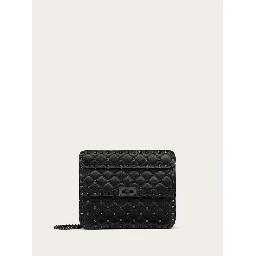 Black Nappa Leather Medium Rockstudt Spike Bag