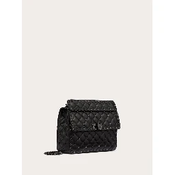 Black Nappa Leather Medium Rockstudt Spike Bag