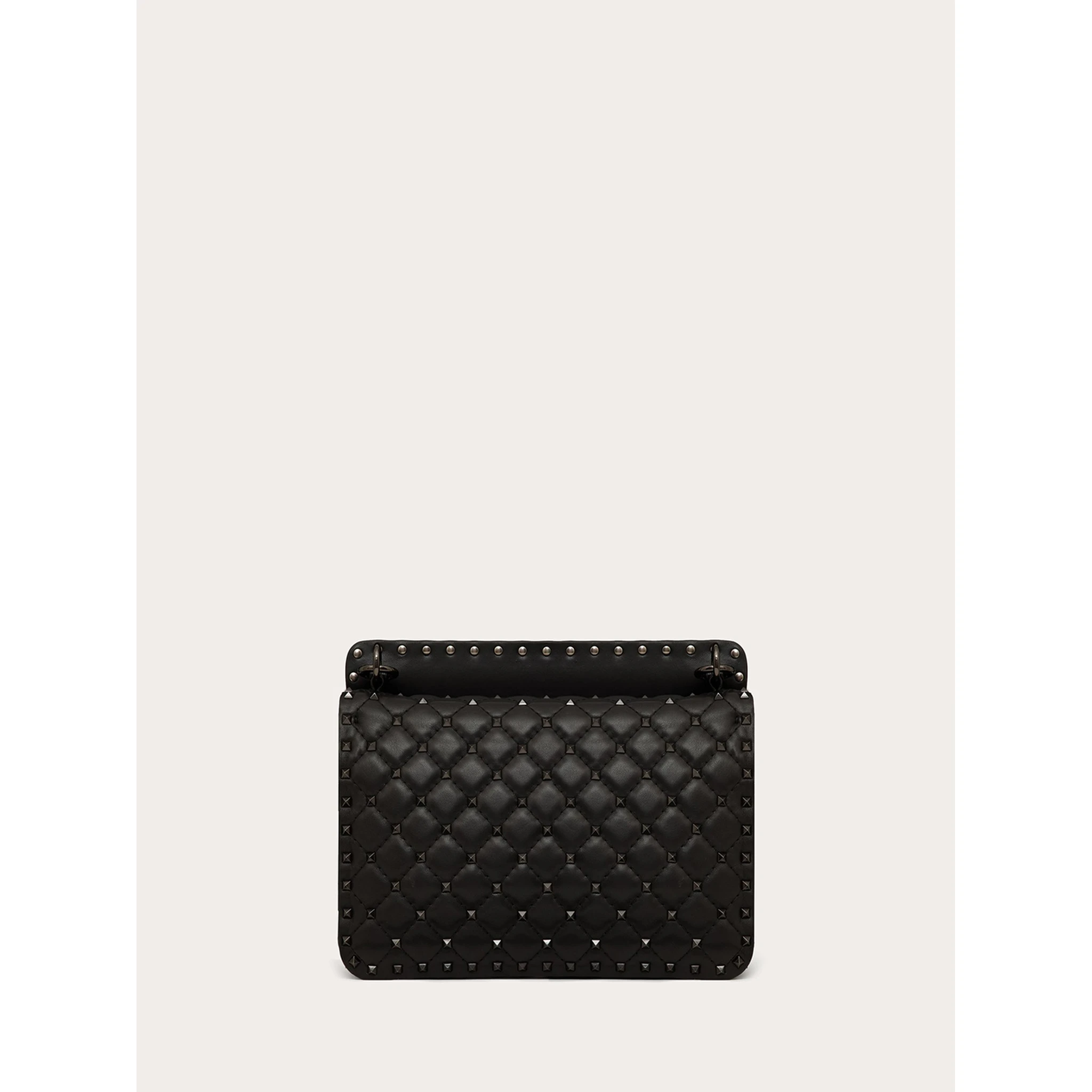 Black Nappa Leather Medium Rockstudt Spike Bag