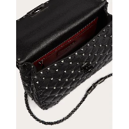 Black Nappa Leather Medium Rockstudt Spike Bag