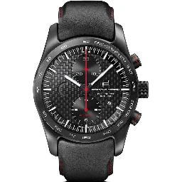 Black Leather Sport Watch
