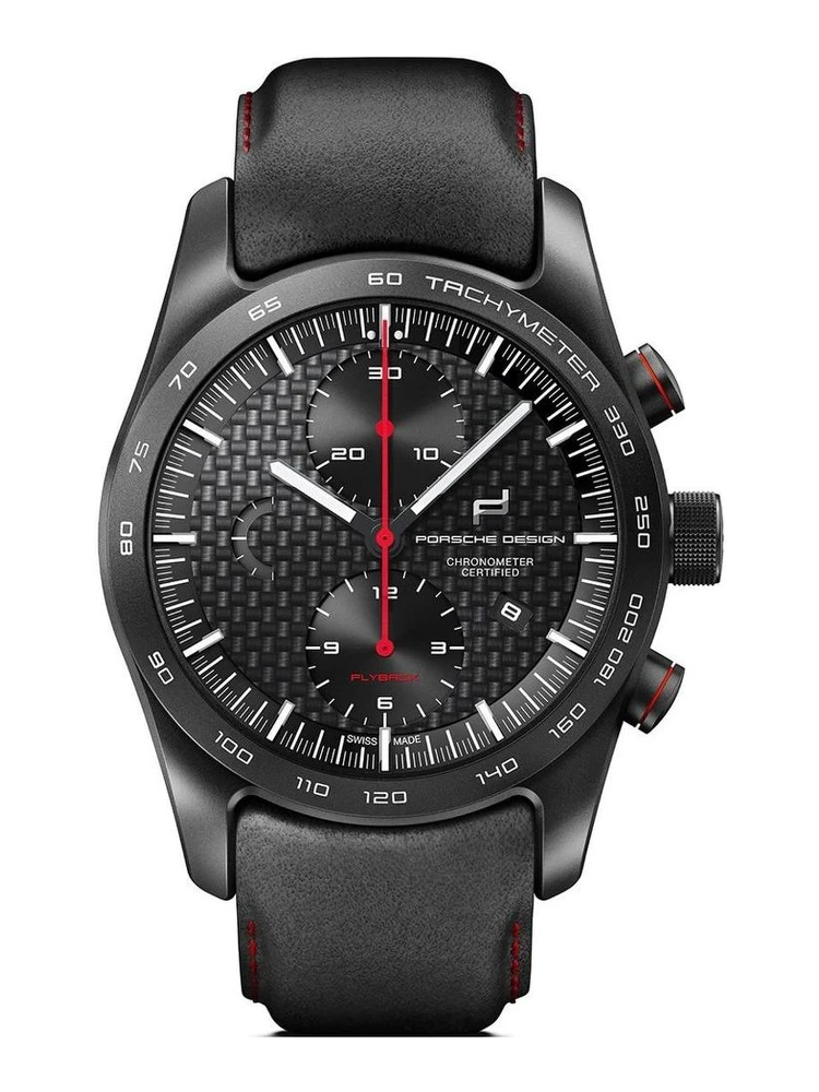 Black Leather Sport Watch