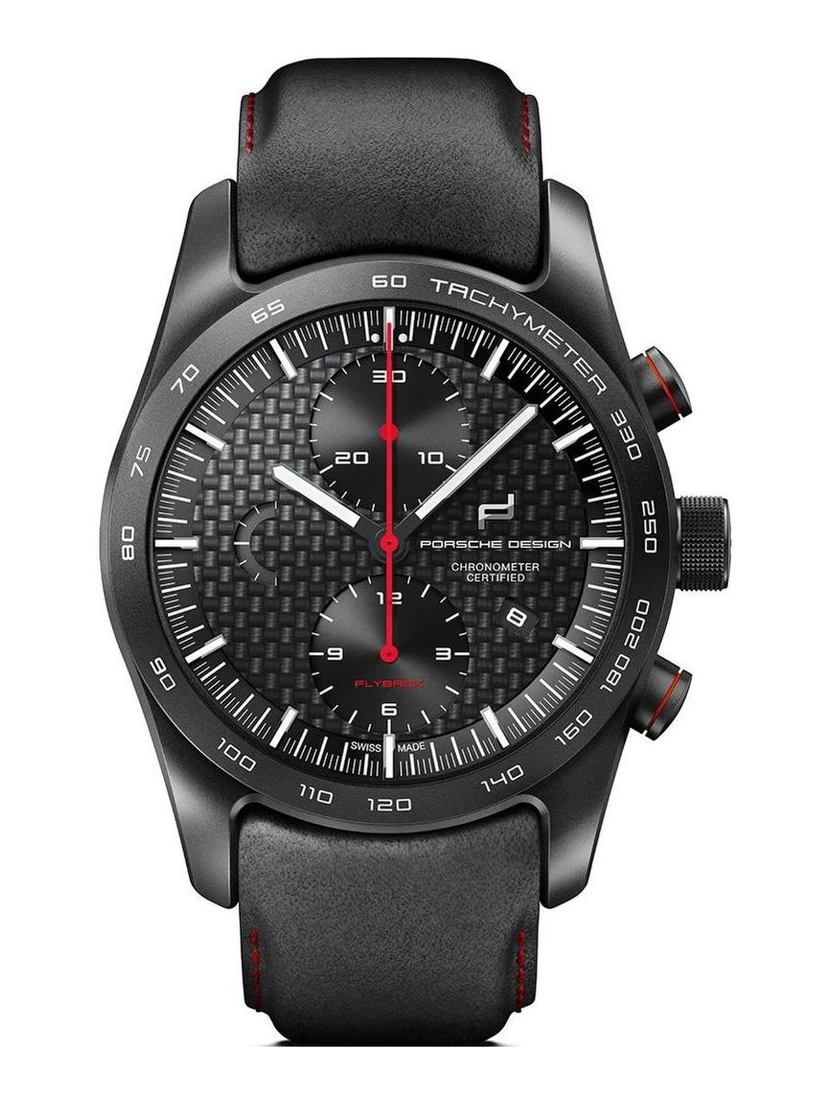 Black Leather Sport Watch