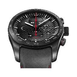 Black Leather Sport Watch