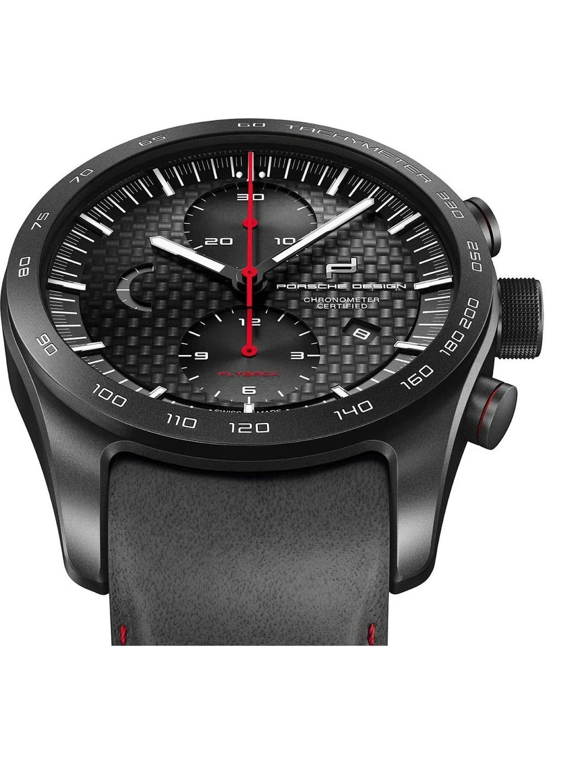 Black Leather Sport Watch