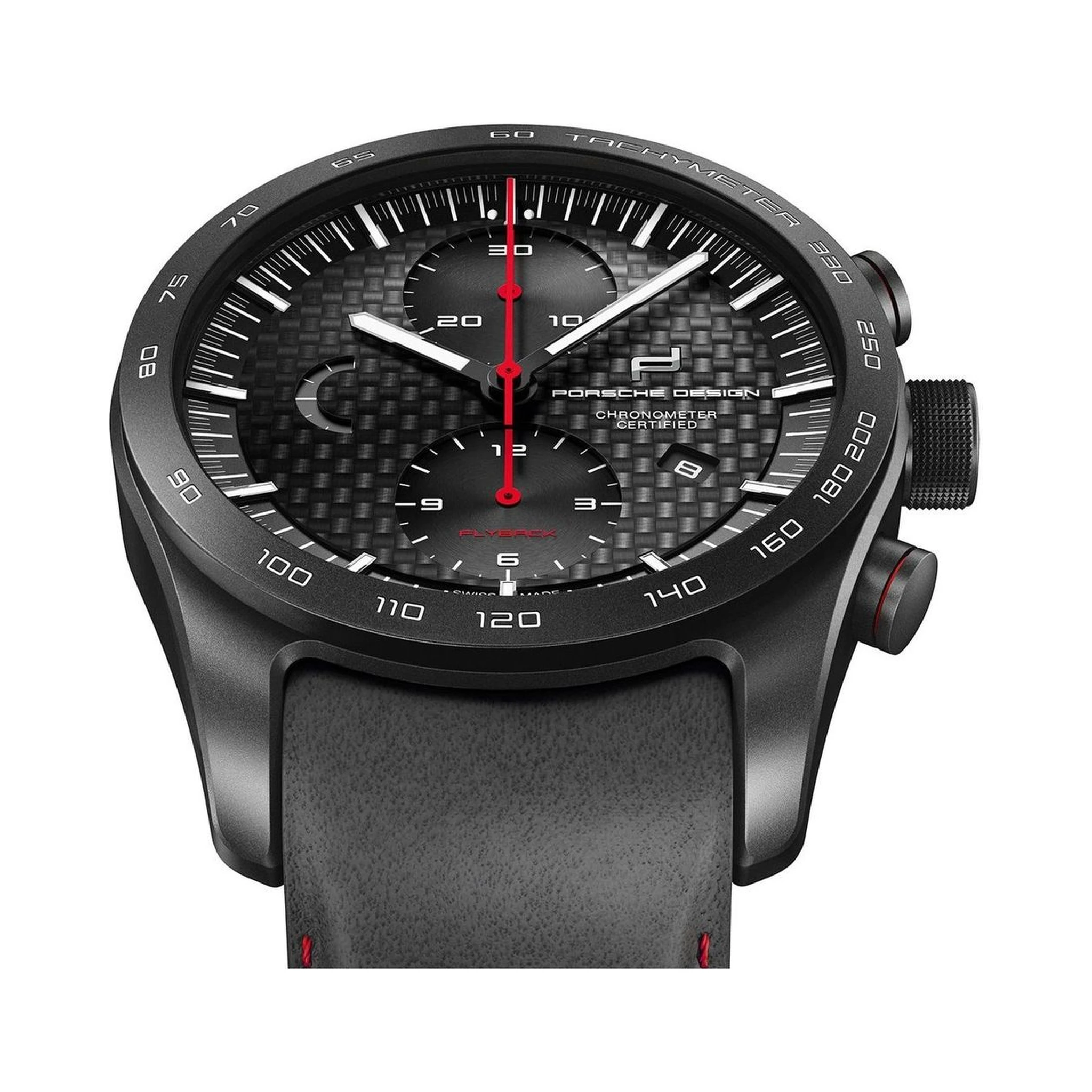 Black Leather Sport Watch