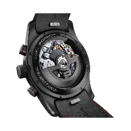 Black Leather Sport Watch