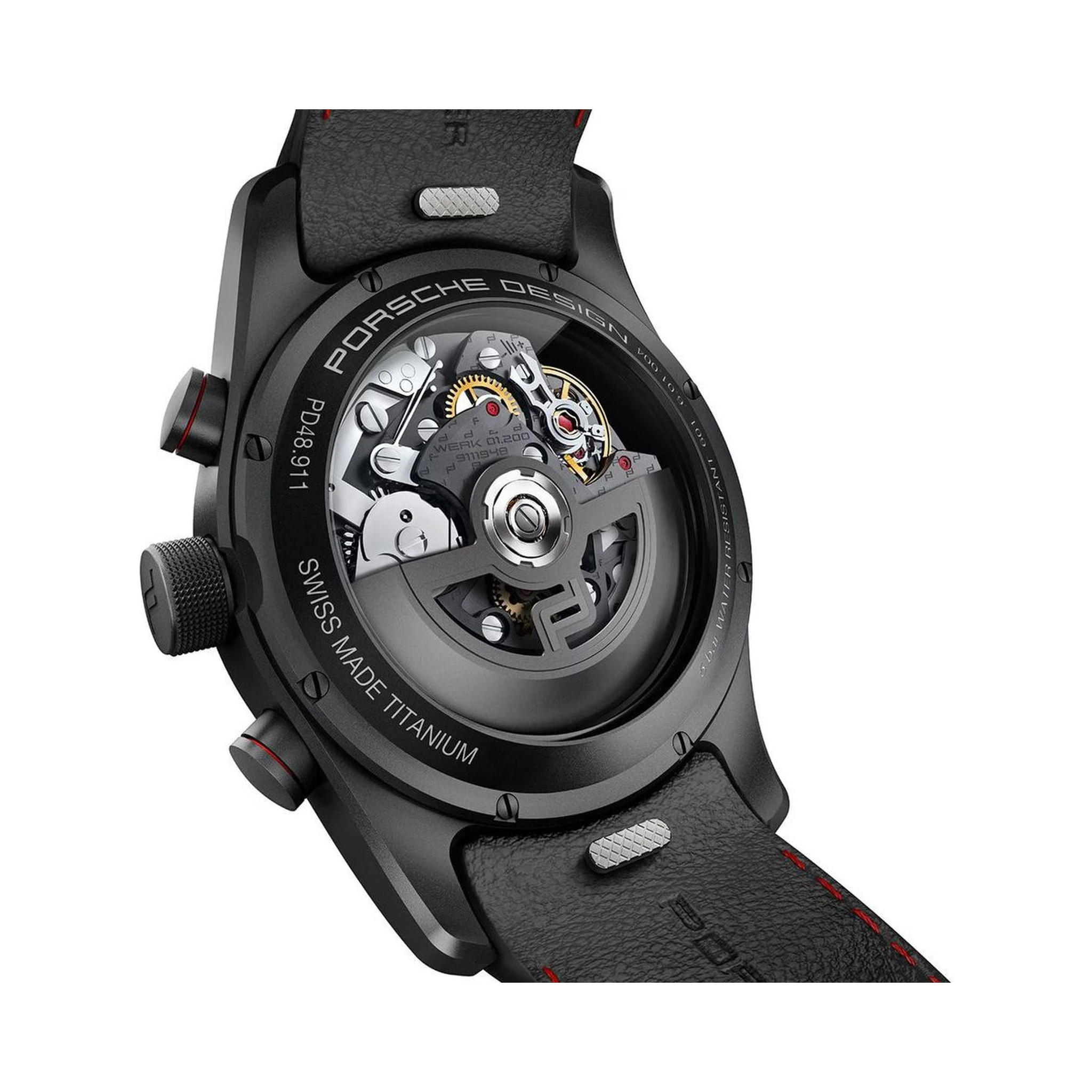 Black Leather Sport Watch