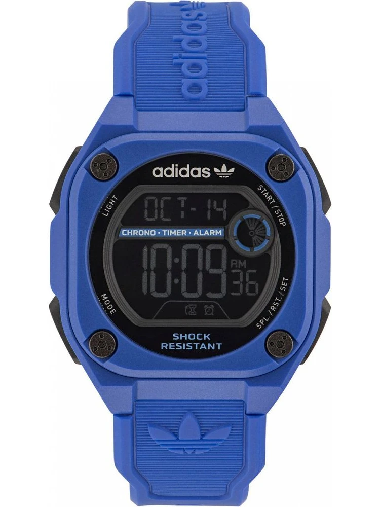 ساعة رقمية زرقاء اصطناعية