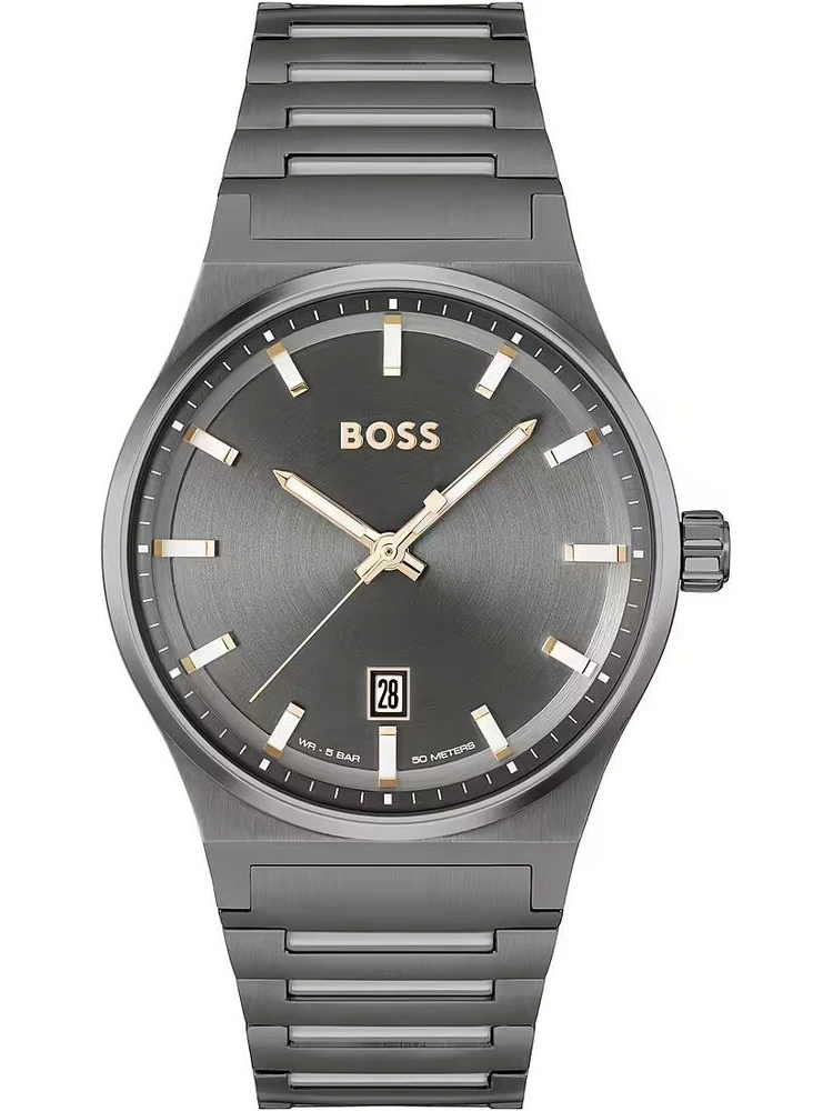 Gray Stainless Steel Dress Watch