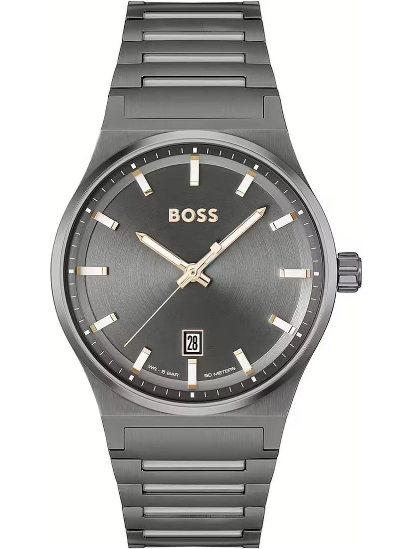 Gray Stainless Steel Dress Watch