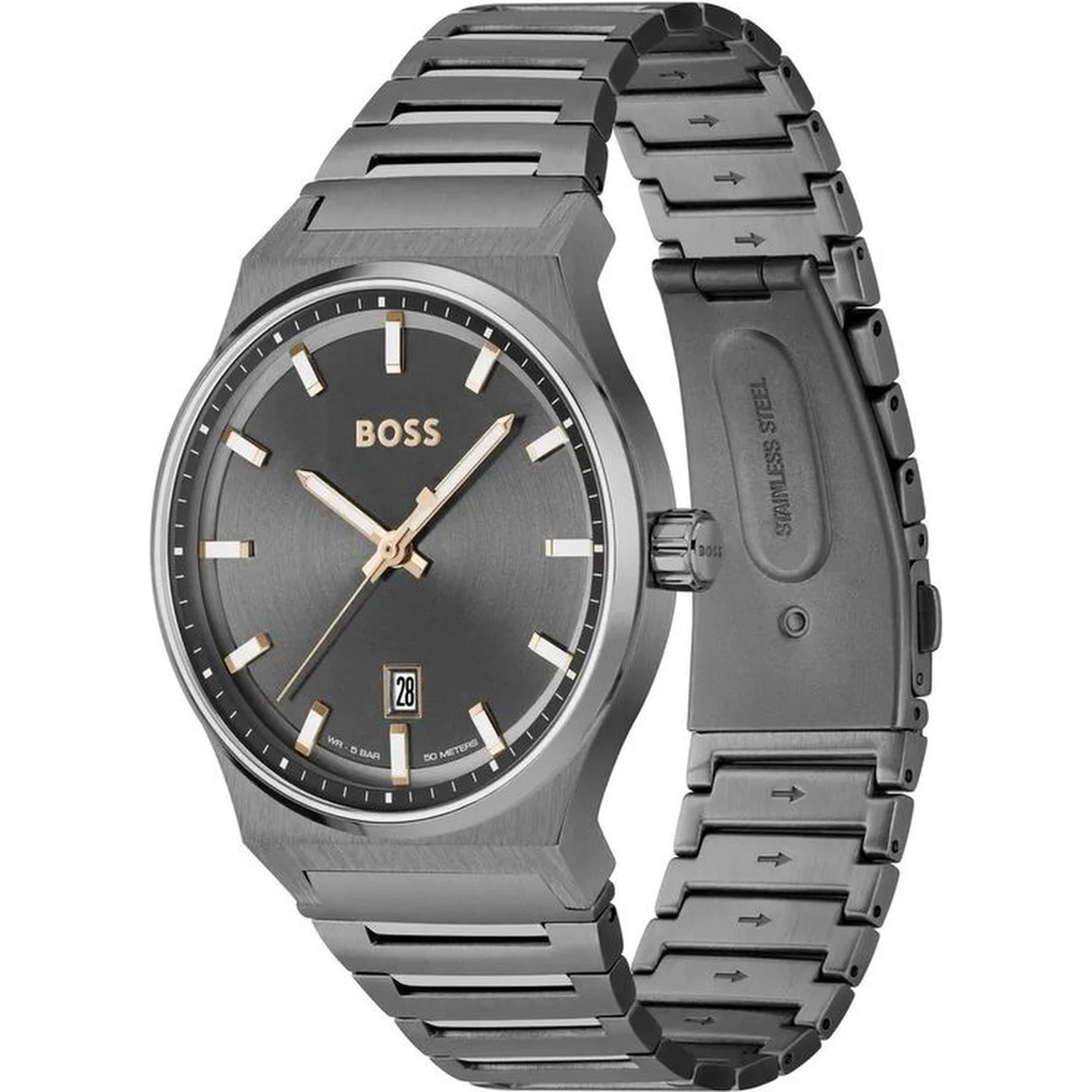 Gray Stainless Steel Dress Watch