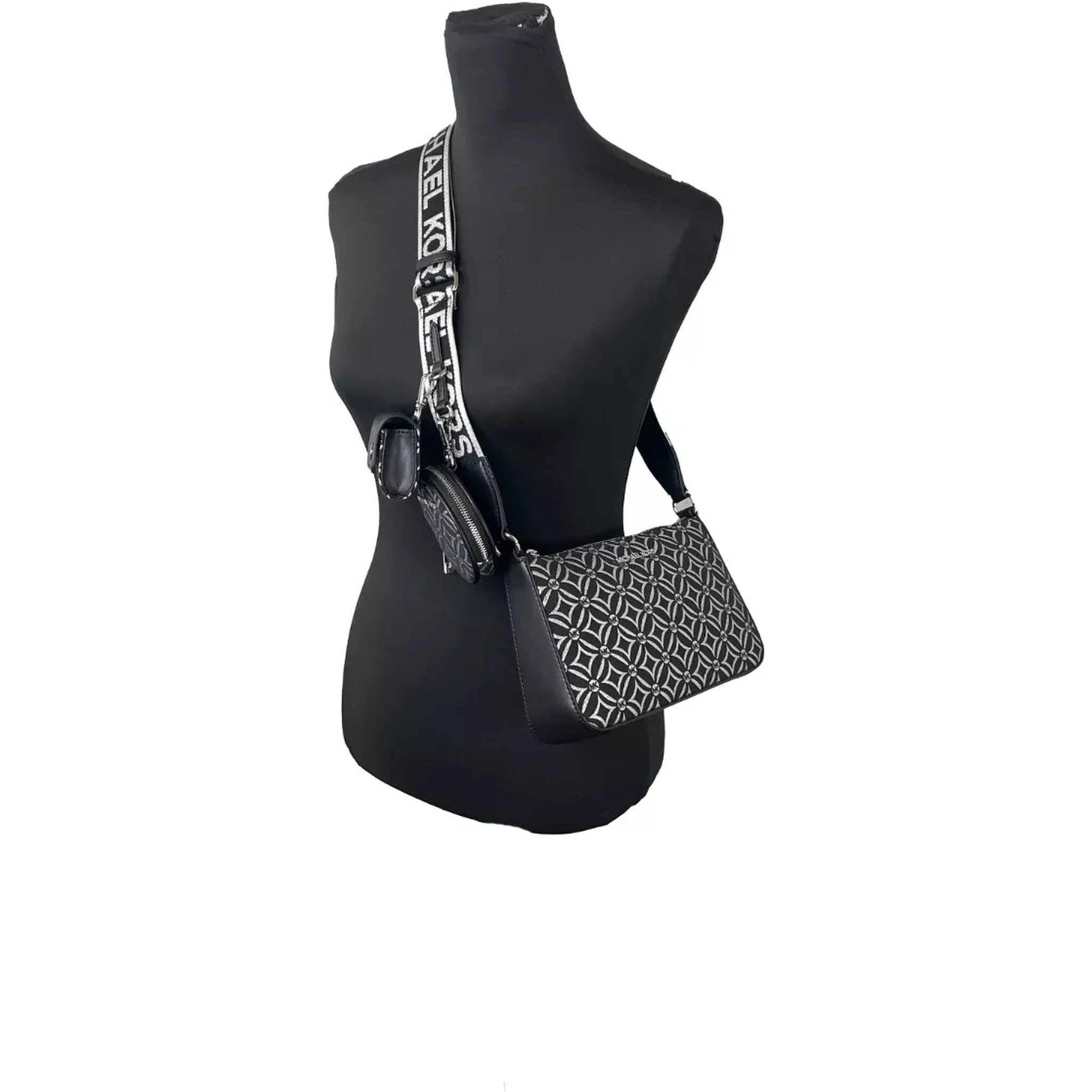 Crossbody Tech Attachment Bag Purse Black