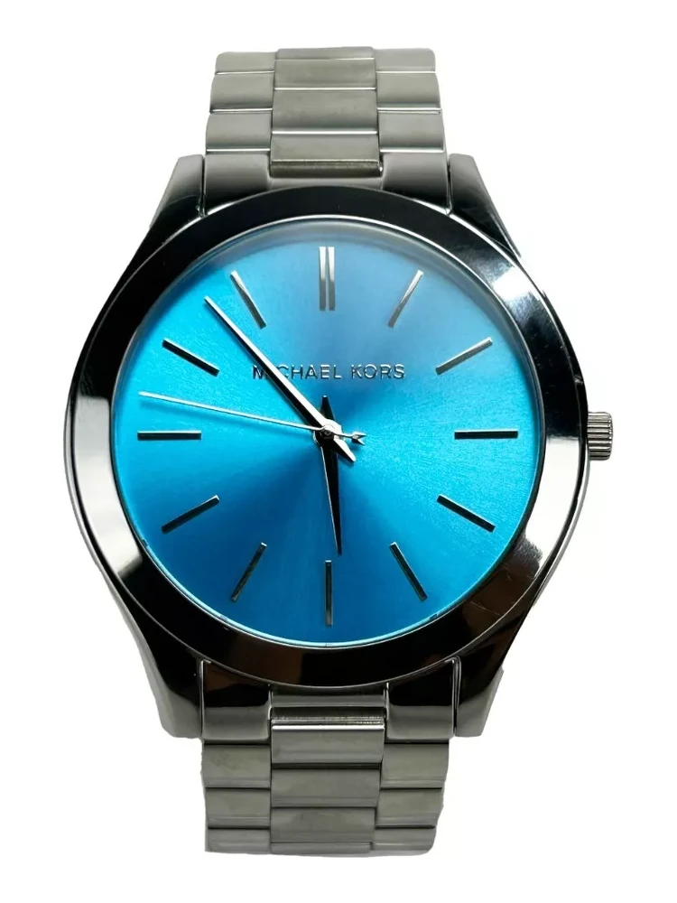 Slim Runway Stainless Steel Watch Blue Silver MK3292 NO BOX
