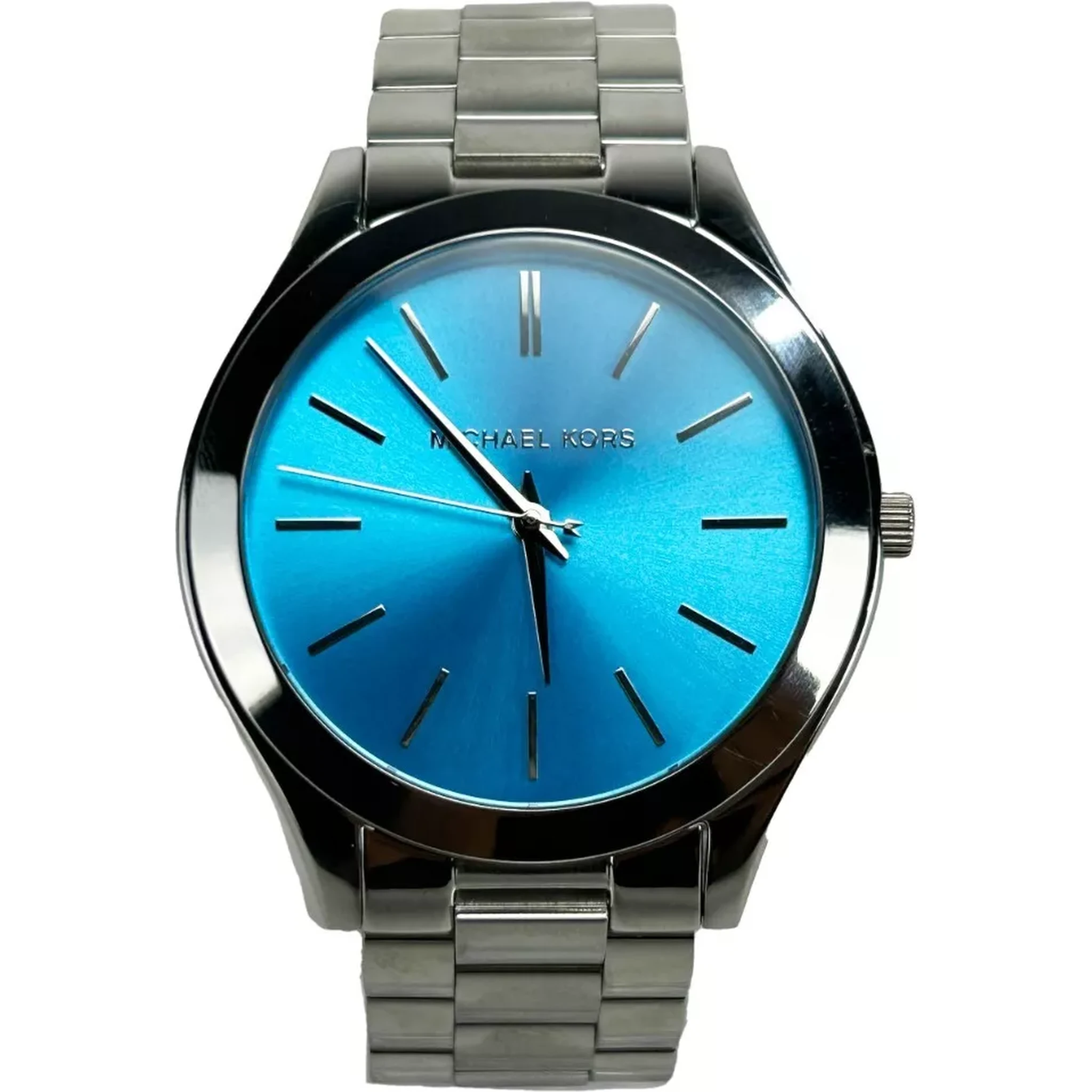 Slim Runway Stainless Steel Watch Blue Silver MK3292 NO BOX