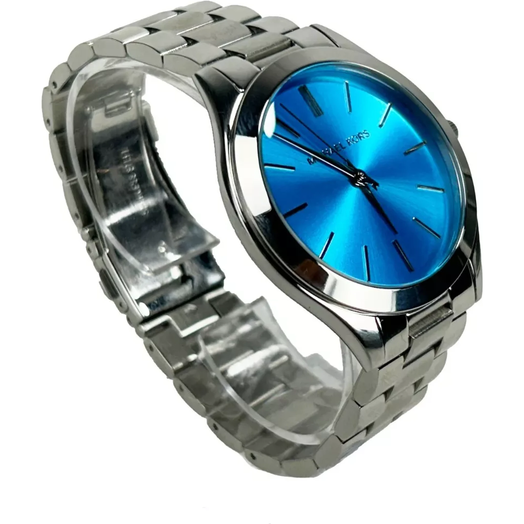 Slim Runway Stainless Steel Watch Blue Silver MK3292 NO BOX