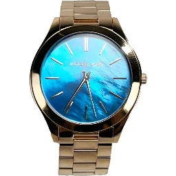 Slim Runway Stainless Steel Watch MK3494 Ocean Blue Gold NO BOX