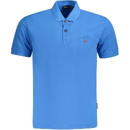 Blue Cotton Polo Shirt