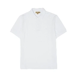 White Cotton Collared Polo Shirt