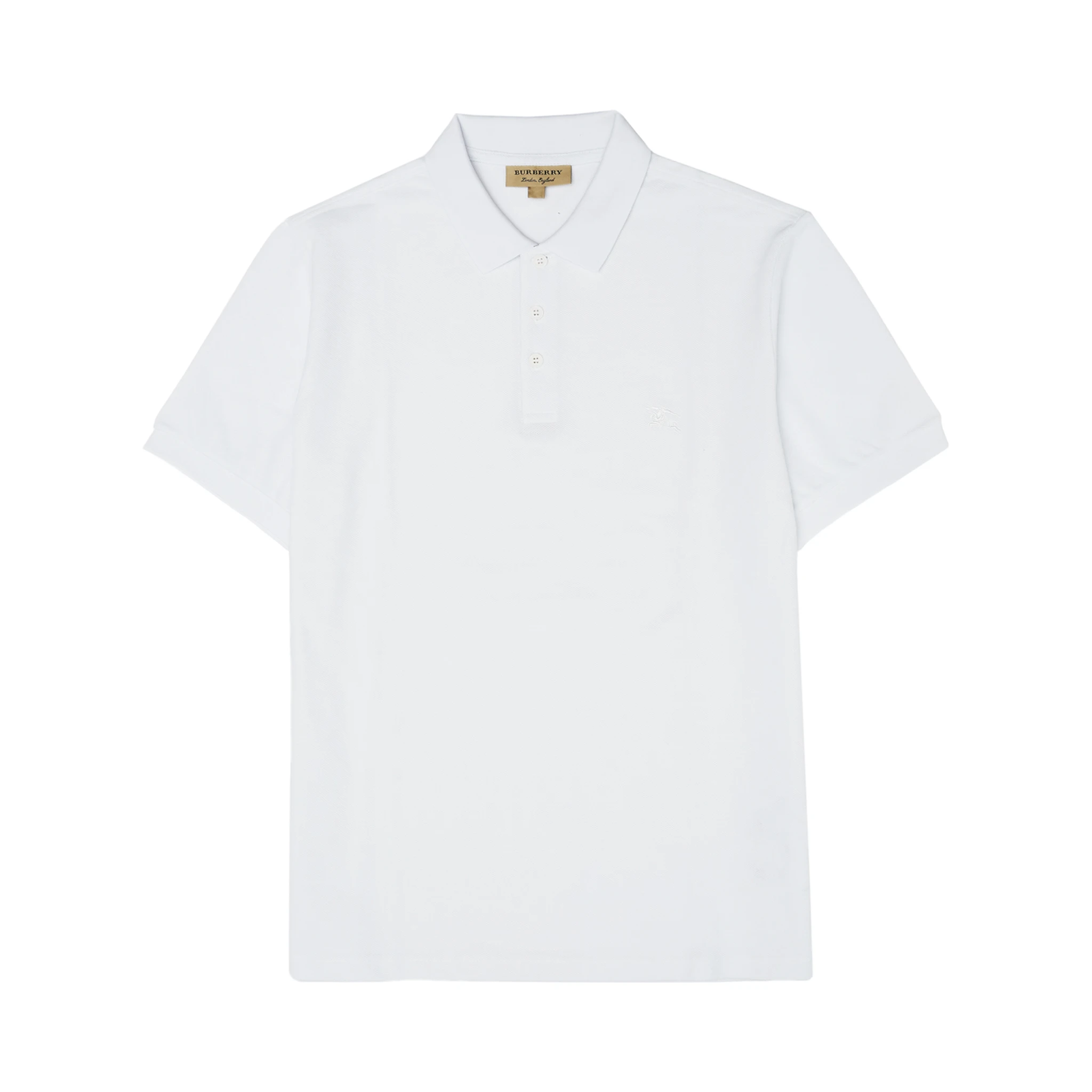 White Cotton Collared Polo Shirt