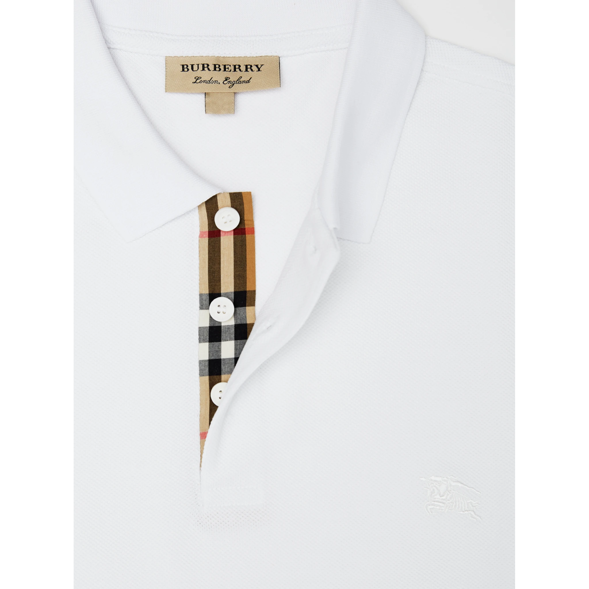 White Cotton Collared Polo Shirt