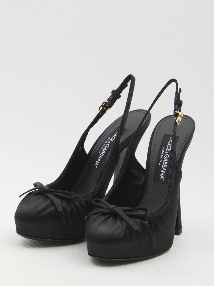 Satin slingback platform shoes alternative