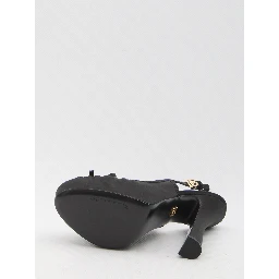 Satin slingback platform shoes