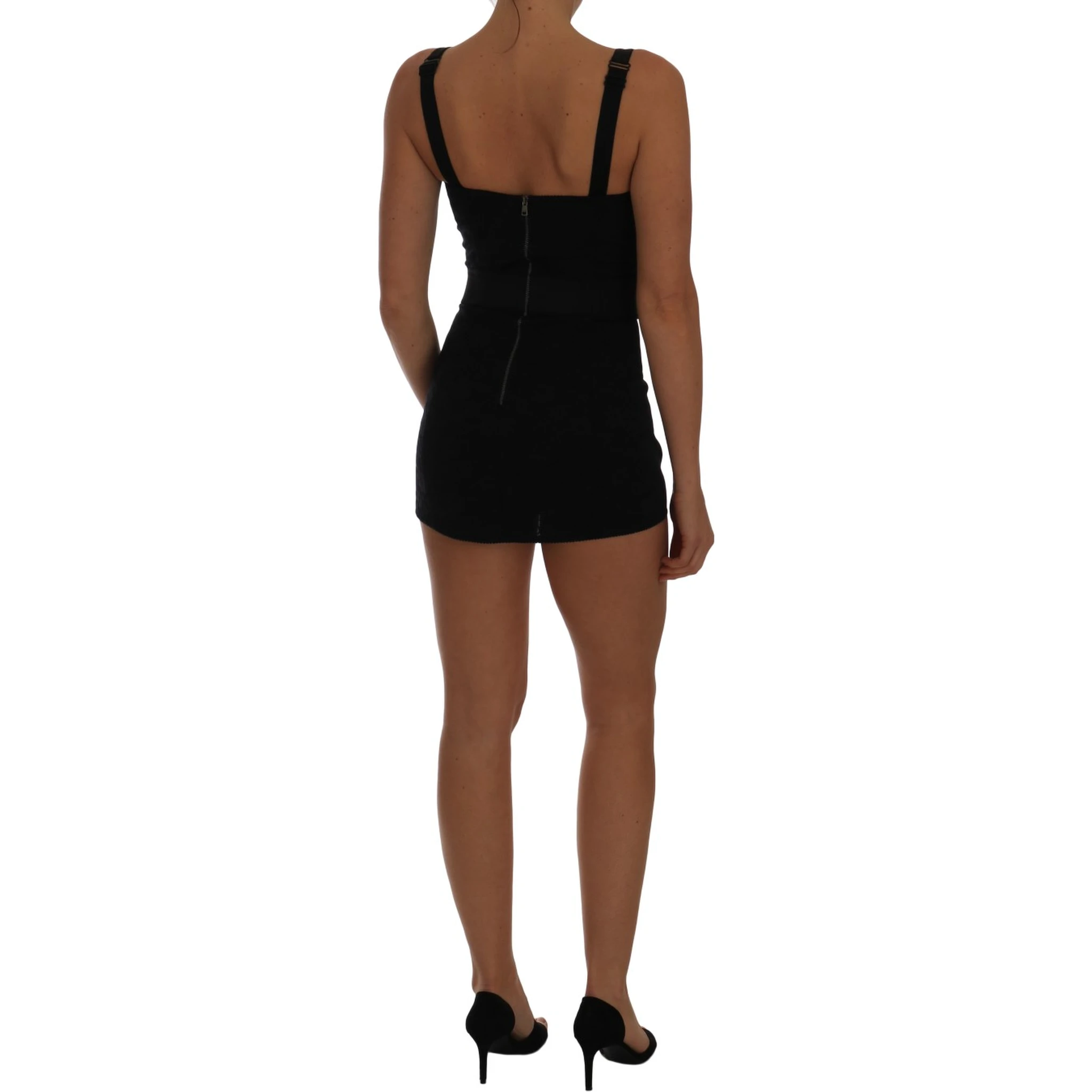 Romper Bodysuit Black Floral Stretch Dress