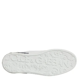 White Black Leather Portofino Sneaker Shoes