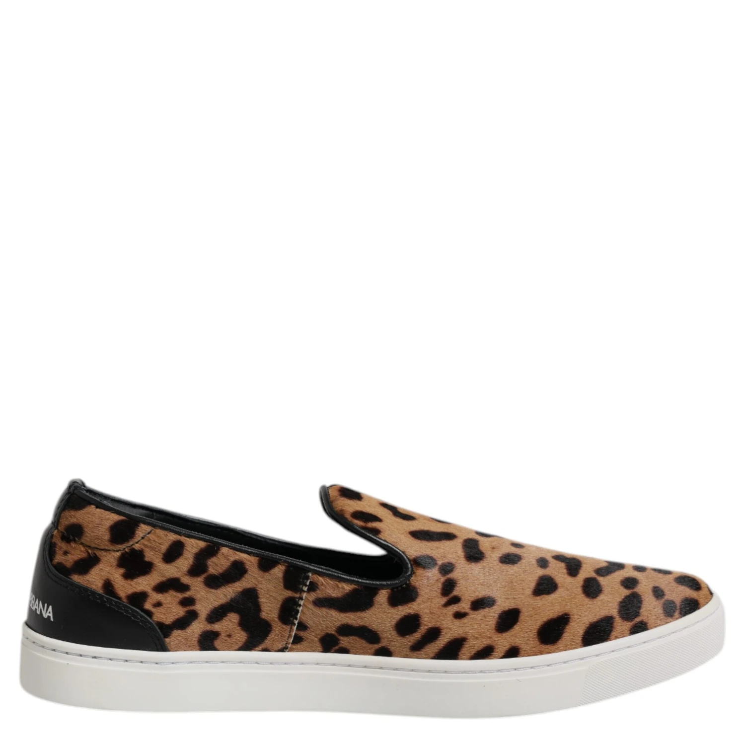 Brown Calfskin Fur Leopard Sneakers Shoes
