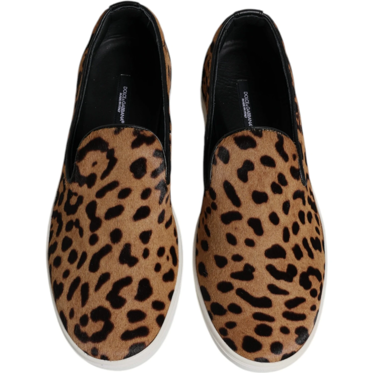Brown Calfskin Fur Leopard Sneakers Shoes