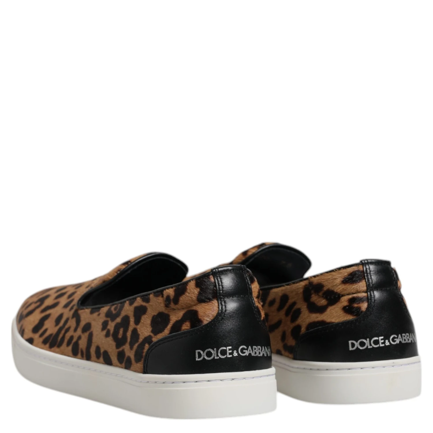 Brown Calfskin Fur Leopard Sneakers Shoes